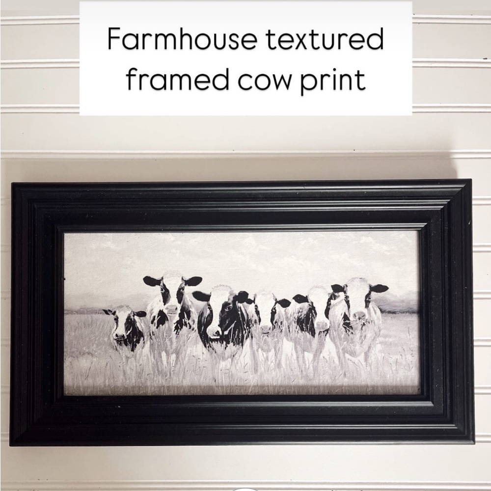 Black and White Cow Art Print